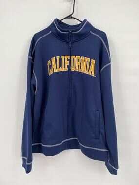 Campus Drive Pullover Navy Full Zip Front Mock Neck California Jacket XL